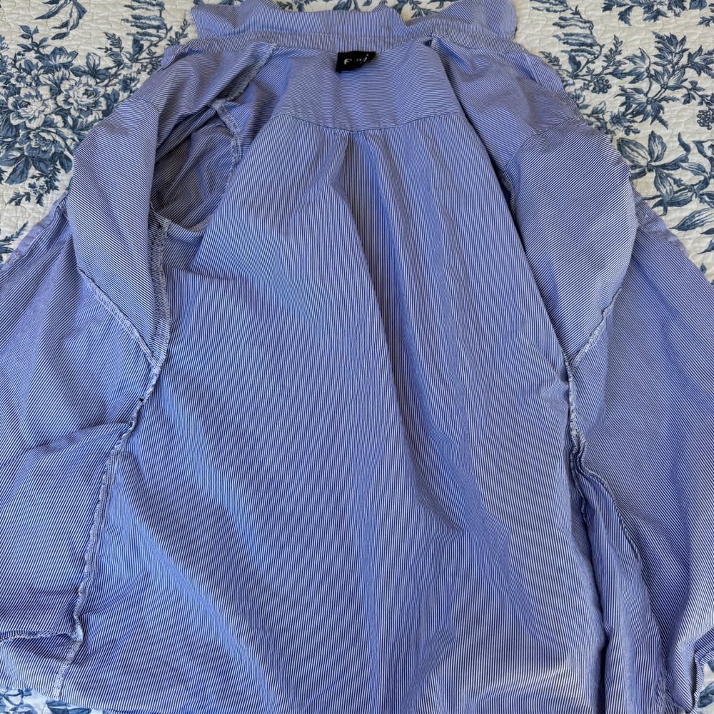 ECI New York Blue Striped Long Sleeve Button Down Shirt Dress 6 Preppy‎ Classic - Picture 13 of 14